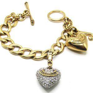 Juicy Couture Charm Bracelet with Rhinestone Heart Charm
